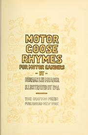 Cover of: Motor goose rhymes for motor ganders.