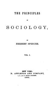 Cover of: The Principles of Sociology