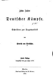 Cover of: Zehn Jahre deutscher Kämpfe: Schriften zur Tagespolitik