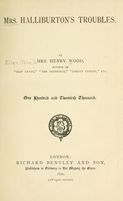 Mrs. Halliburton's troubles by Mrs. Henry Wood