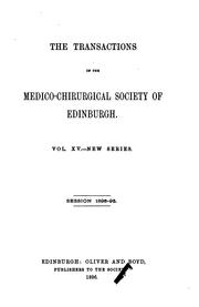 Cover of: Transactions of the Medico-Chirurgical Society of Edinburgh