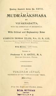 Cover of: Mudrârâkshasa by Visakhadatta