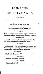 Cover of: Le Marquis de Pomenars: comédie en un acte et en prose