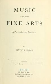 Cover of: Music and the fine arts: a psychology of aesthetic