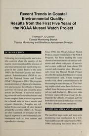 Cover of: Mussel watch: Recent trends in coastal environmental quality