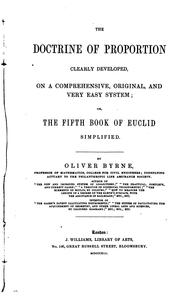 Cover of: The doctrine of proportion clearly developed: On a comprehensive, original, and very easy system
