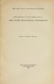 Cover of: Ohio State educational conference.  Proceedings.