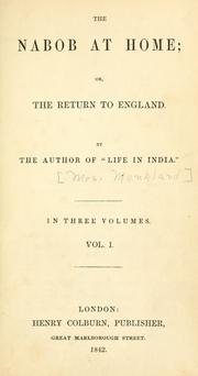 Cover of: The nabob at home; or, The return to England