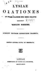 Cover of: Orationes ad codicem Palatinum nunc denuo collatum
