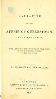 Cover of: narrative of the affair of Queenstown: in the war of 1812.