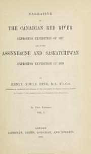 Cover of: Narrative of the Canadian Red river exploring expedition of 1857 by Hind, Henry Youle