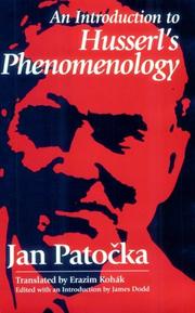 Cover of: Introduction to Husserl's Phemelogy by Jan Patocka