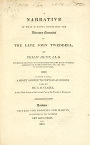 Cover of: A narrative of what is known respecting the literary remains of the late John Tweddell