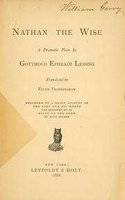Cover of: Nathan the wise by Gotthold Ephraim Lessing