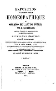 Cover of: Exposition de la doctrine médicale homoeopathique by Samuel Hahnemann, Samuel Hahnemann