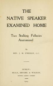 The native speaker examined home by Seághan Maolmhuire Ó Raghallaigh