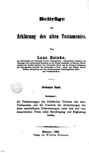 Cover of: Beiträge zur Erklärung des alten Testamentes