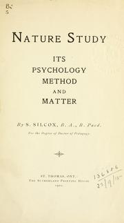 Cover of: Nature study: its psychology, method and matter.