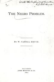 Cover of: negro problem. | Bruce, William Cabell