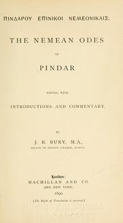 Cover of: The Nemean odes of Pindar.
