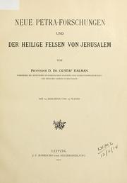 Cover of: Neue Petra-Forschungen und der Heilige Felsen von Jerusalem.