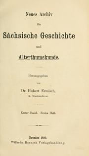 Cover of: Neues Archiv für sächsische Geschichte und Alterthumskunde. by 