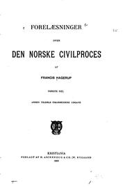 Cover of: Forelæsninger over den norske civilproces by Francis Hagerup