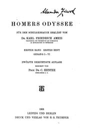 Cover of: Homers Odyssee: für den Schulgebrauch by Όμηρος (Homer), Karl Friedrich Ameis, Karl Hentze, Paul Cauer