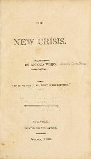 Cover of: The new crisis. by James Cheetham, James Cheetham