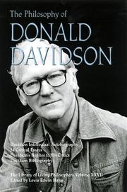 Cover of: The Philosophy of Donald Davidson by Lewis Edwin Hahn