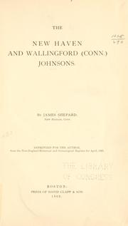 The New Haven and Wallingford (Conn.) Johnsons by James Shepard
