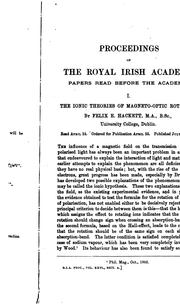 Cover of: Proceedings of the Royal Irish Academy by Royal Irish Academy