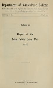 Cover of: Report of the New York state fair ... 1910- by New York (State) State Fair Comission.