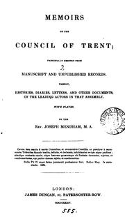 Cover of: Memoirs of the Council of Trent. [With]