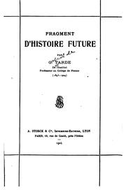 Cover of: Fragment d'histoire future