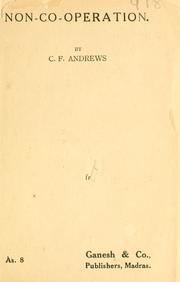 Cover of: Non-co-operation | Andrews, C. F.