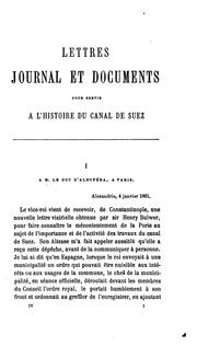Cover of: Lettres, journal et documents pour servir à l'histoire du canal de Suez by Ferdinand de Lesseps