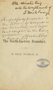 Cover of: The north-eastern boundary.