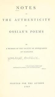 Cover of: Notes on the authenticity of Ossian