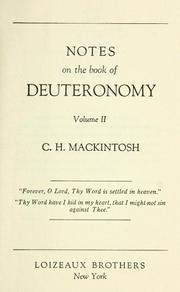 Cover of: Notes on the book of Deuteronomy