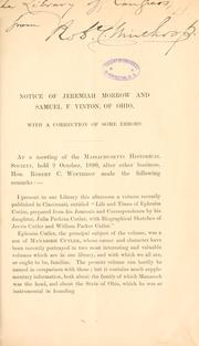 Cover of: Notice of Jeremiah Morrow and Samuel F. Vinton, of Ohio: with a correction of some errors.