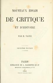 Nouveaux essais de critique et d'histoire by Hippolyte Taine