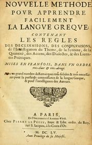 Cover of: Nouvelle methode pour apprendre facilement la langue greque by Claude Lancelot