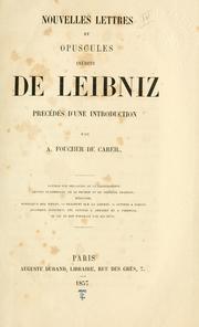 Cover of: Nouvelles lettres et opuscules inédits de Leibniz by Gottfried Wilhelm Leibniz