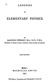 Cover of: Lessons in Elementary Physics