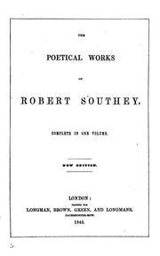 Cover of: The poetical works of Robert Southey