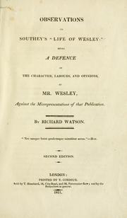 Cover of: Observations on Southey's Life of Wesley by Richard Watson