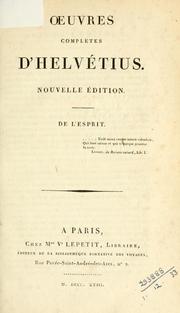 Cover of: Oeuvres complètes.