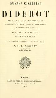 Cover of: Oeuvres complètes de Diderot by Denis Diderot