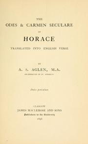 Cover of: The odes and carmen seculare of Horace